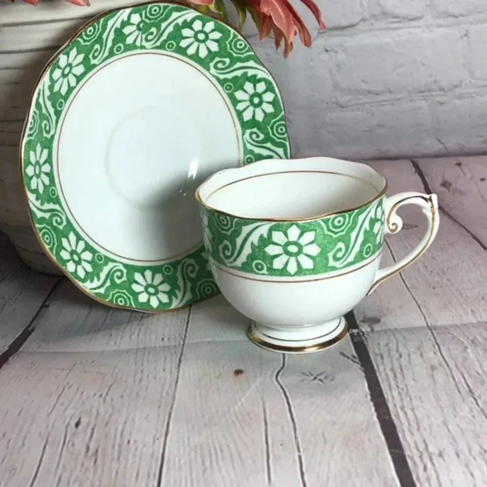 Vintage Roslyn fine bone china england footed cup and saucer